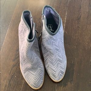 Purple and black bootie